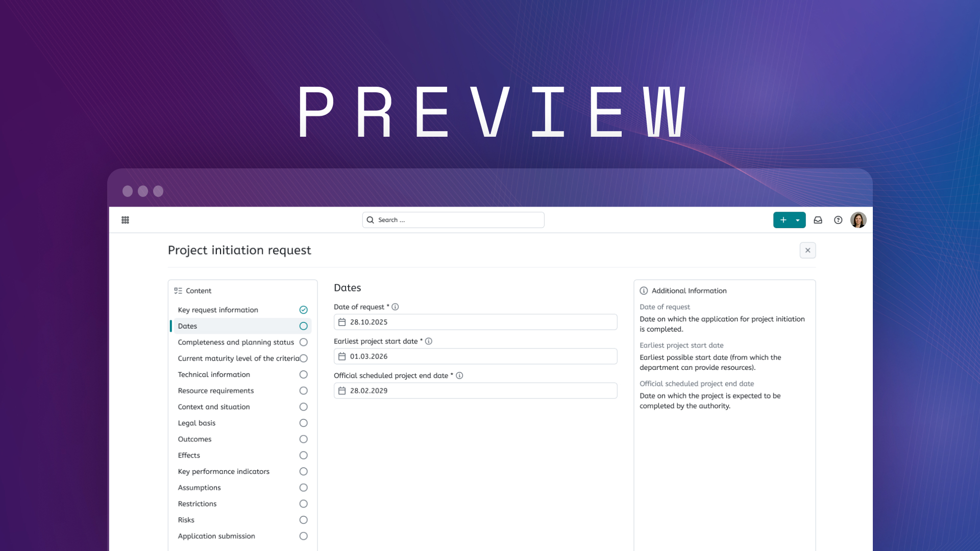 Vorschau: Projektinitiierungs-Workflow für PM² und andere Standards (Enterprise Add-on)